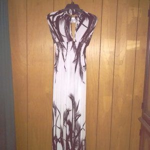 XL Summer Dress Black and White Leaf Design